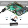 GeeekPi pour Raspberry Pi 4 4 Go Starter Kit | Alimentation 18W | Boîtier ABS | Carte mémoire de 64 Go | 2 Câbles 4k Micro HDMI 