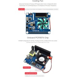 Waveshare Power Over Ethernet Hat for Raspberry Pi 3B+/4B, 802.3af-Compliant with OLED for Real-Time Monitoring Temperature, IP,
