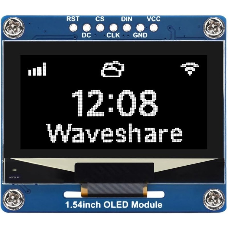 Waveshare 1.54inch oled display module(blanc display color), 128 x 64 resolution, spi / i2c communication, compatible with raspb