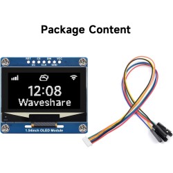 Waveshare 1.54inch oled display module(blanc display color), 128 x 64 resolution, spi / i2c communication, compatible with raspb