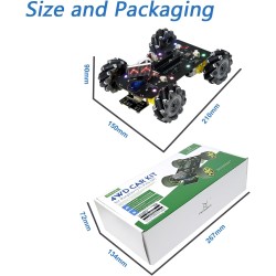Freenove Mecanum Wheel Car Kit for Raspberry Pi Pico (Not Included) (Compatible with Arduino IDE), Dot Matrix Expressions, Obsta