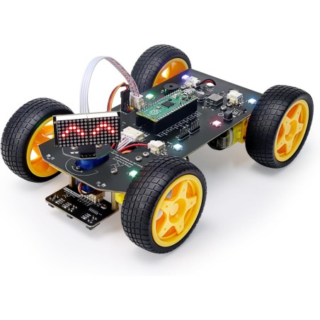 Freenove 4WD Car Kit for Raspberry Pi Pico (Included) (Compatible with Arduino IDE), Dot Matrix Expressions, Obstacle Avoidance,