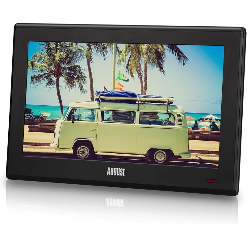 August DA100D - TV Portable 10" TNT HD avec Enregistreur Intégré, HDMI/USB/AV - Petite TV Numérique Analogique, Alimentation Sec