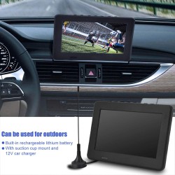 7 Pouces TV Portable, Mini TV LCD Numérique Analogique HD 1080P Lecteur de Télévision avec Batteries Rechargeables, pour Chambre