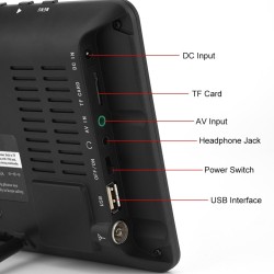 7 Pouces TV Portable, Mini TV LCD Numérique Analogique HD 1080P Lecteur de Télévision avec Batteries Rechargeables, pour Chambre