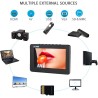 7 Pouces TV Portable, Mini TV LCD Numérique Analogique HD 1080P Lecteur de Télévision avec Batteries Rechargeables, pour Chambre