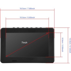 7 Pouces TV Portable, Mini TV LCD Numérique Analogique HD 1080P Lecteur de Télévision avec Batteries Rechargeables, pour Chambre