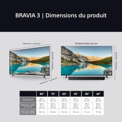 Sony BRAVIA 3 Direct LED 65’ | X-Balanced Speaker | Dolby Vision/Atmos | IMAX Enhanced | Google TV (2025) | Google Cast | Apple 