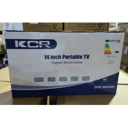 KCR Lecteur DVD portable 15,6 pouces pour enfants et voiture, écran LED de 15,6 pouces, tuner DVB-T2, batterie rechargeable, USB