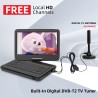 KCR 14 Pouces TV Portable/Lecteur DVD Combo avec écran LED Rotatif HD et Tuner TV DVB-T2 numérique/USB/HDMI/AV/Audio, Batterie i