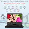 KCR 14 Pouces TV Portable/Lecteur DVD Combo avec écran LED Rotatif HD et Tuner TV DVB-T2 numérique/USB/HDMI/AV/Audio, Batterie i
