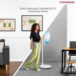Thomson go tv 32 pouces (81 cm), téléviseur android portable – hd ready (1366x768), commande vocale, netflix, disney,google,bleu