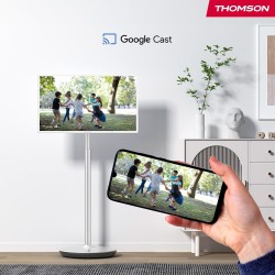 Thomson go tv 32 pouces (81 cm), téléviseur android portable – hd ready (1366x768), commande vocale, netflix, disney,google,bleu
