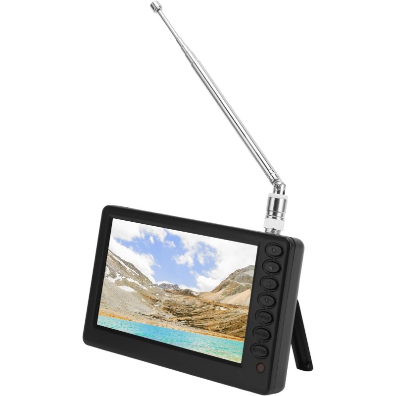 KIMISS Mini Téléviseur Portable 5 Pouces - Conforme ISDB T - TV Numérique de Poche Rechargeable 1080P - Fonction Radio FM - Pris
