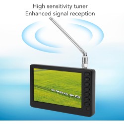 KIMISS Mini Téléviseur Portable 5 Pouces - Conforme ISDB T - TV Numérique de Poche Rechargeable 1080P - Fonction Radio FM - Pris