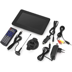 7 Pouces TV Portable, Mini TV LCD Numérique Analogique HD 1080P Lecteur de Télévision avec Batteries Rechargeables, pour Chambre
