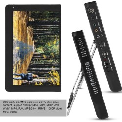 12 Pouces TV Portable,1080P 16: 9LED Mini-télévision Portable Lecteur de télévision numérique avec Chargeur de Voiture 12V pour 