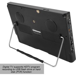12 Pouces TV Portable,1080P 16: 9LED Mini-télévision Portable Lecteur de télévision numérique avec Chargeur de Voiture 12V pour 