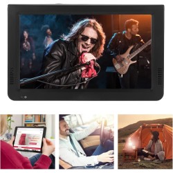 Téléviseur Portable 10 Pouces 16:9 TFT LED 1080P Mini Téléviseur Portable Rechargeable avec Réception Forte, Support Pliable, Té