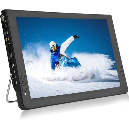 12 Pouces Téléviseur Numérique, Téléviseur Enregistreur Portable avec Support PortUSB, Fente pour Carte SD/MMC Batterie Interne 