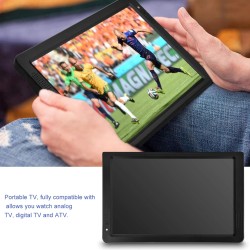 12 Pouces Téléviseur Numérique, Téléviseur Enregistreur Portable avec Support PortUSB, Fente pour Carte SD/MMC Batterie Interne 