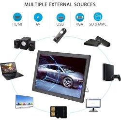 ASHATA Téléviseur Numérique pour Voiture LCD 14 Pouces,Mini-téléviseur Numérique HD 1080P avec 2 Haut-parleurs Stéréo,Téléviseur