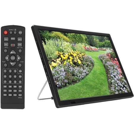 Téléviseur LED Portable HD TFT 16" 1080P Rechargeable avec HDMI, USB, Entrée/sortie AV, Emplacement pour Carte Mémoire, Radio FM