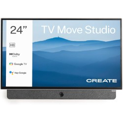 Create / tv move studio/téléviseur smart tv 24' portable/avec batterie jusqu'à 3h, écran antireflet, contrôle vocal, haute défin