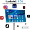 Téléviseur Portable 32 Pouces - écran Tactile 1080p sur roulettes avec Caméra 8 Mpx, Stockage 8 Go + 128 Go, Batterie 10 000 Mah