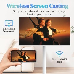 Téléviseur Portable 32 Pouces - écran Tactile 1080p sur roulettes avec Caméra 8 Mpx, Stockage 8 Go + 128 Go, Batterie 10 000 Mah