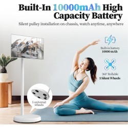 Téléviseur Portable 32 Pouces - écran Tactile 1080p sur roulettes avec Caméra 8 Mpx, Stockage 8 Go + 128 Go, Batterie 10 000 Mah