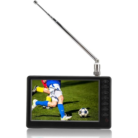 Téléviseur Portable 5 Pouces, 1080P ISDB T Pocket TV Numérique Compact TV, avec Batterie Rechargeable 1500 MAh, Prise en Charge 