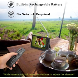Téléviseur Portable 5 Pouces, 1080P ISDB T Pocket TV Numérique Compact TV, avec Batterie Rechargeable 1500 MAh, Prise en Charge 