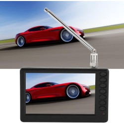 Annadue TV Portable 5 Pouces, Moniteur LCD TV Numérique de Poche Rechargeable avec Tuner, Prise en de la Carte USB/TF, Mini Télé