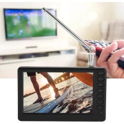 Annadue TV Portable 5 Pouces, Moniteur LCD TV Numérique de Poche Rechargeable avec Tuner, Prise en de la Carte USB/TF, Mini Télé