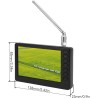 Annadue TV Portable 5 Pouces, Moniteur LCD TV Numérique de Poche Rechargeable avec Tuner, Prise en de la Carte USB/TF, Mini Télé