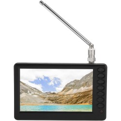 GOWENIC Téléviseur Portable 5 Pouces avec Support, Mini Télévision Numérique Rechargeable 1080p, Conforme ISDB T, pour la Pêche,
