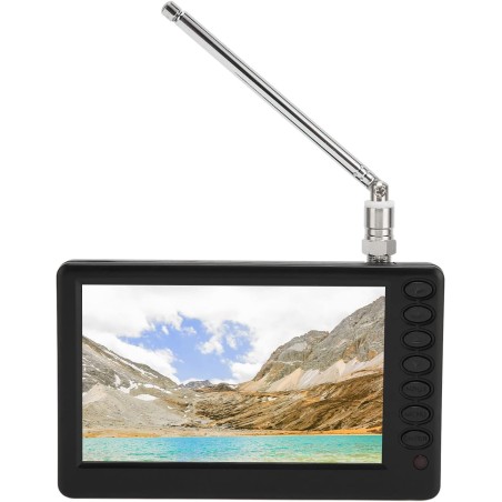 GOWENIC Téléviseur Portable 5 Pouces avec Support, Mini Télévision Numérique Rechargeable 1080p, Conforme ISDB T, pour la Pêche,
