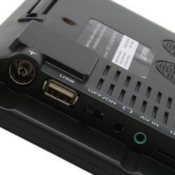 TV Portable 7 Pouces, écran LED TFT TV Numérique pour Voiture, Caravane, Camping, Lecteur Vidéo à Piles Rechargeables avec Téléc
