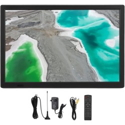 TV Numérique Portable 16 Pouces ATSC, Lecteur Vidéo HDMI avec Support, Kit de Télévision Numérique Haute Sensibilité, Vidéo 1080