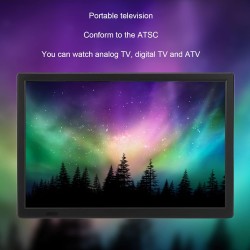 TV Numérique Portable 16 Pouces ATSC, Lecteur Vidéo HDMI avec Support, Kit de Télévision Numérique Haute Sensibilité, Vidéo 1080