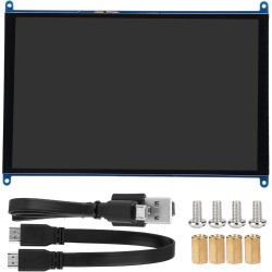 ASHATA pour L'écran D'affichage, 10 Pouces 1024 X 600 IPS HD HDMI Commutateur de Rétroéclairage D'écran avec Fonction Tactile, p