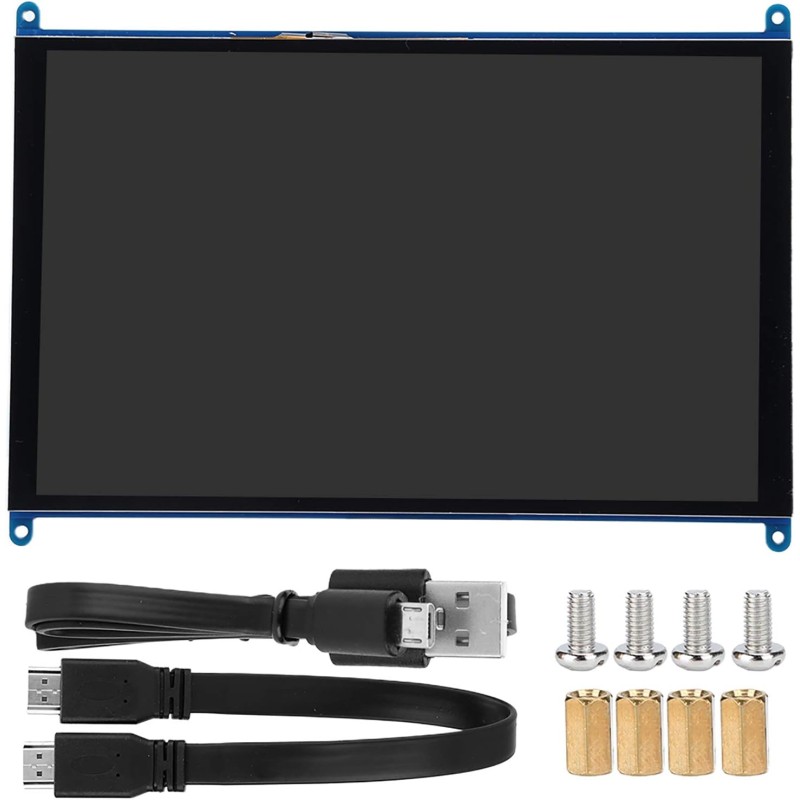 ASHATA pour L'écran D'affichage, 10 Pouces 1024 X 600 IPS HD HDMI Commutateur de Rétroéclairage D'écran avec Fonction Tactile, p