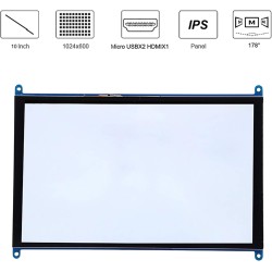 ASHATA pour L'écran D'affichage, 10 Pouces 1024 X 600 IPS HD HDMI Commutateur de Rétroéclairage D'écran avec Fonction Tactile, p