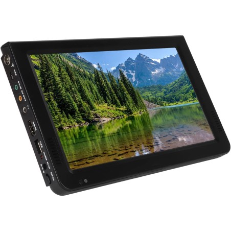 TV Numérique Portable 10 Pouces, TV LCD Grand écran de Voiture avec Batterie au Lithium 1500 MAh, Prise en de la Télévision Anal