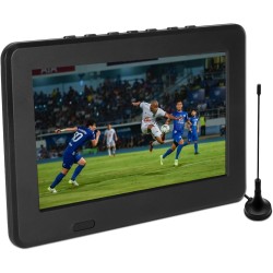 Cuifati TV Portable, écran LED 7 Pouces, Mini Portable Prend en MKV AVI MP4, TV de Voiture pour Camping, Randonnée, Maison,en Pl