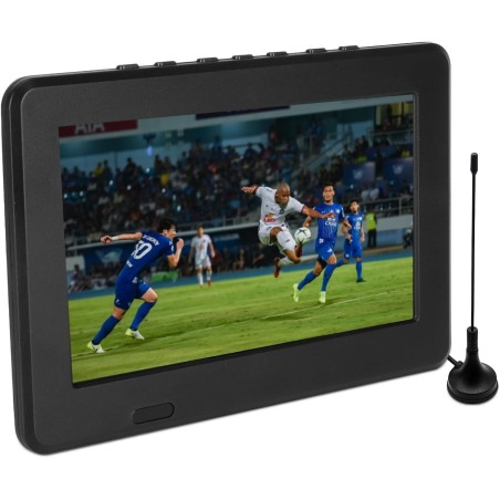 Cuifati TV Portable, écran LED 7 Pouces, Mini Portable Prend en MKV AVI MP4, TV de Voiture pour Camping, Randonnée, Maison,en Pl