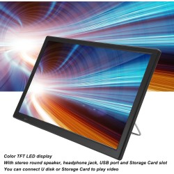 Moniteur LED TV Portable 16 Pouces, écran HD LED TV avec Batterie au Lithium Rechargeable, pour Voiture, Caravane, Camping, Exté