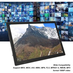 Moniteur LED TV Portable 16 Pouces, écran HD LED TV avec Batterie au Lithium Rechargeable, pour Voiture, Caravane, Camping, Exté