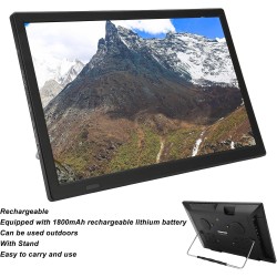 Moniteur LED TV Portable 16 Pouces, écran HD LED TV avec Batterie au Lithium Rechargeable, pour Voiture, Caravane, Camping, Exté